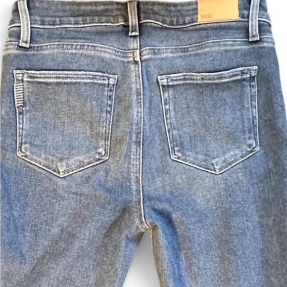 Paige High Rise Light Wash Straight Leg Denim Jeans Raw Hem size 28 Sz 6 - Picture 8 of 8